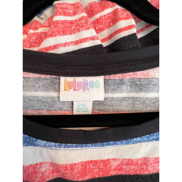 Lularoe Leah Striped Drop Shoulder Cuff Tunic Size 2XL - Picture 4 of 5